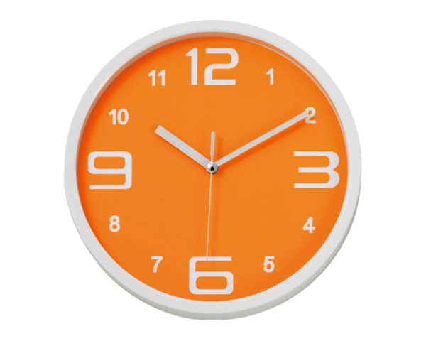 3014 오렌지컬러 무소음벽시계