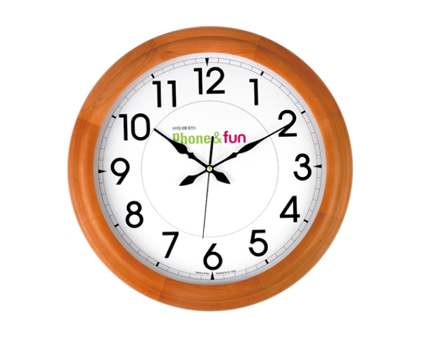 3040 이중천연원목 벽시계